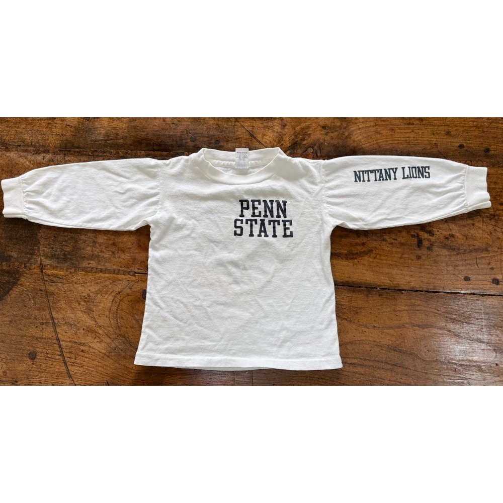 Vintage 90's Penn State Nittany Lions White/Blue Long Sleeve Shirt Kid 5/6 Retro